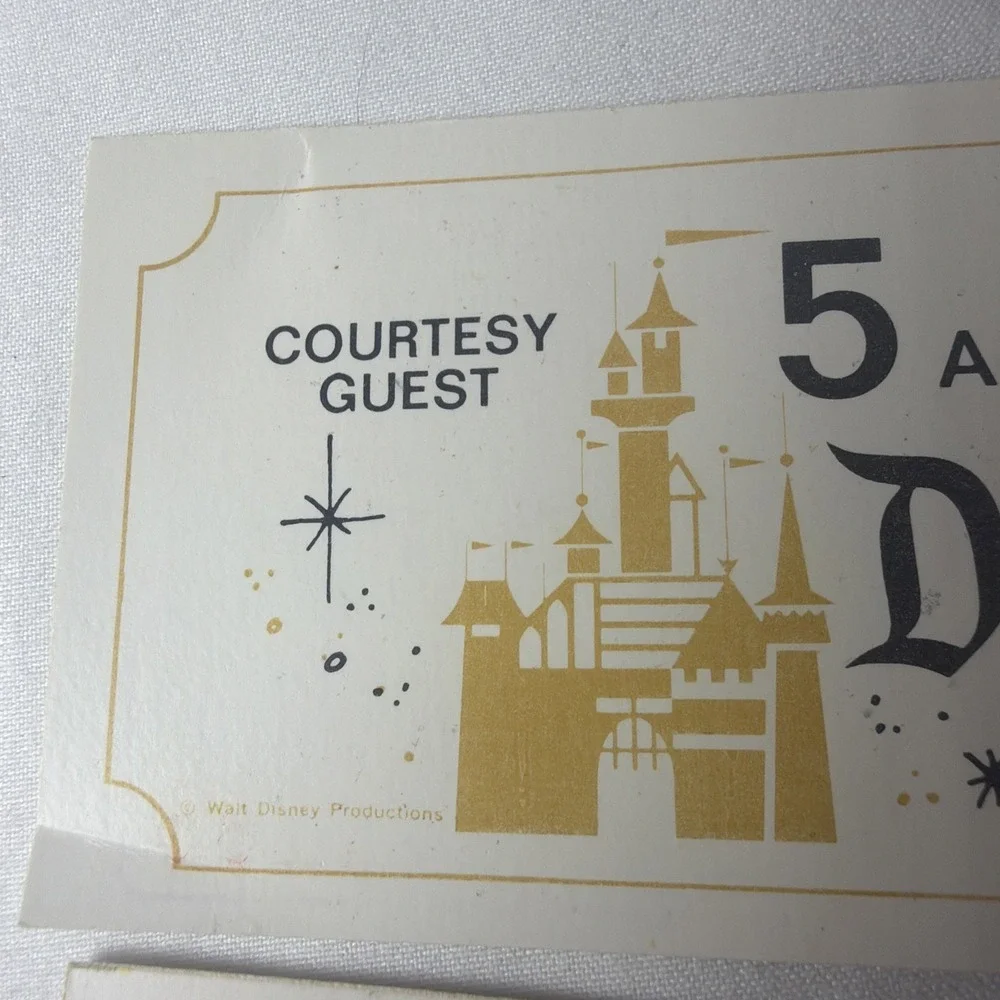 Vintage Disneyland 5 Adventures Courtesy Guest Ticket Book Complete 2 Lot